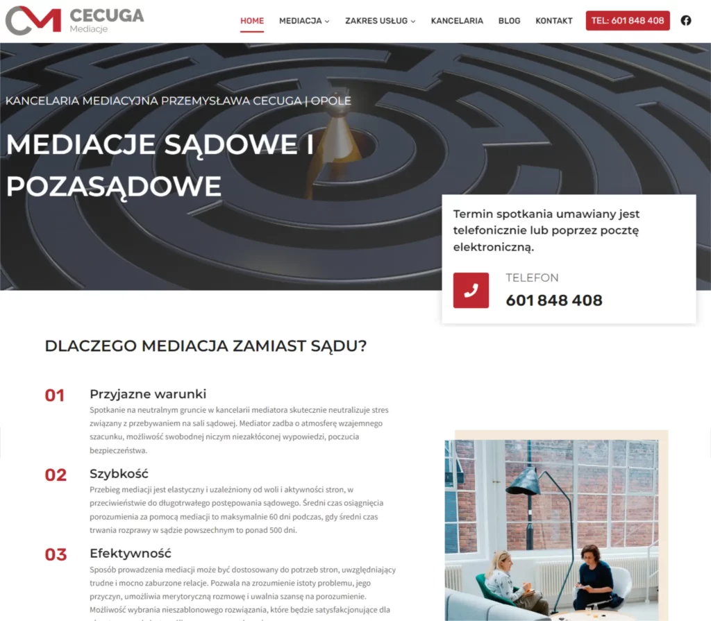 Strona internetowa Kancelaria Mediacyjna Przemysława Cecuga Kancelaria Mediacyjna Przemysława Cecuga strona www Opole