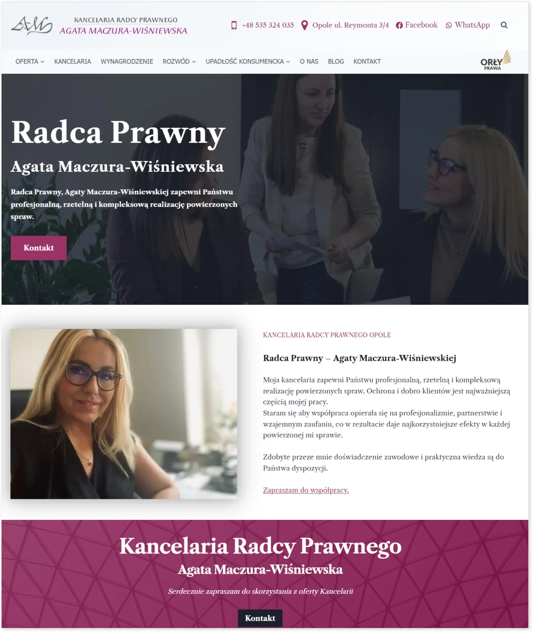 Strona internetowa - Kancelaria Radcy Prawnego Agata Maczura – Wiśniewska Strona internetowa - Kancelaria Radcy Prawnego Agata Maczura – Wiśniewska
