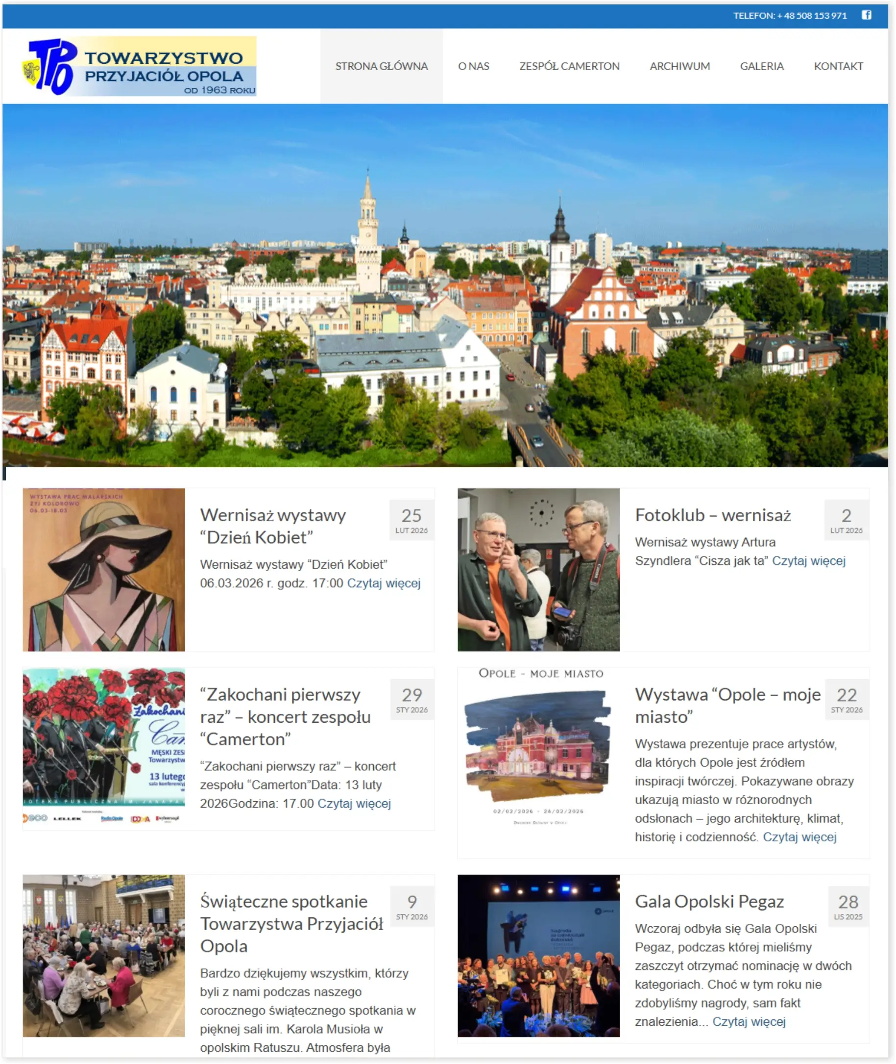 Strona internetowa Towarzystwo Przyjaciół Opola